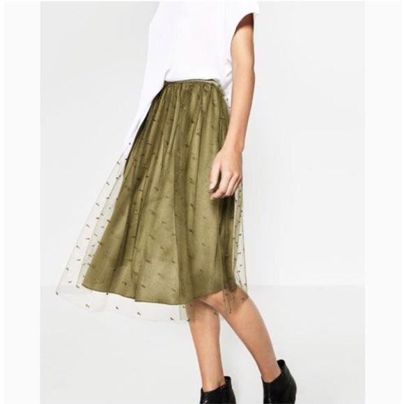 Zara Dresses & Skirts - Zara green tulle skirt
